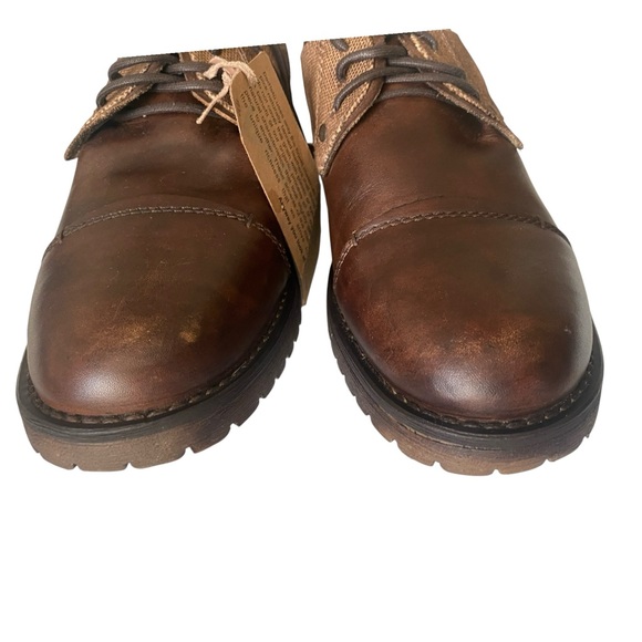 BED|STU Bed Stu Brown Canvas Leather Cap Toe Distressed Leather Oxfords Men\'s 8 main image 8